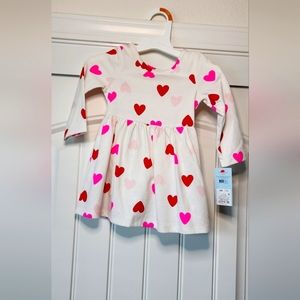 Cat & Toddler Dress w/ Hearts